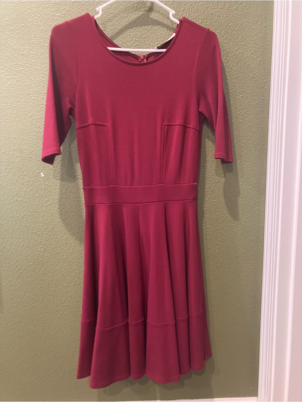 ModCloth Berry Red Fit-and-Flare Midi Dress
